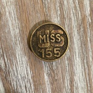 Vintage Auth. WWI U.S. MISS 155 Collar Disk